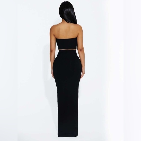 NEW NAKED WARDROBE BABY SNATCHED V CUT MAXI FLOOR LENGTH HIGH RISE SNATCH SKIRT - Picture 3 of 6